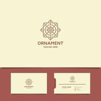 Star Ornament Pattern Logo with Business Card Template vector