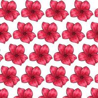 Tropical pattern with exotic flowers in cartoon style vector