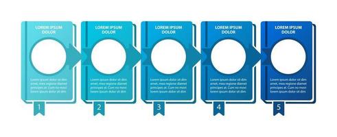 Book navigation vector infographic template. Reading process presentation design elements with text space. Data visualization with 5 steps. Process timeline chart. Workflow layout with copyspace