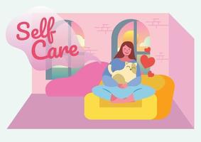 self care concept relaxing vector