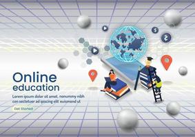 online knowlage eaducation online wedsite design vector