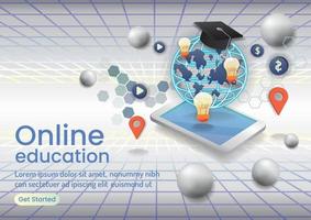 online eaducation online learning wedsite design vector