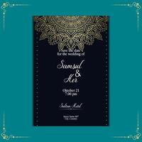 Luxury gold mandala ornate background for wedding invitation, book cover with mandala element style premium vector