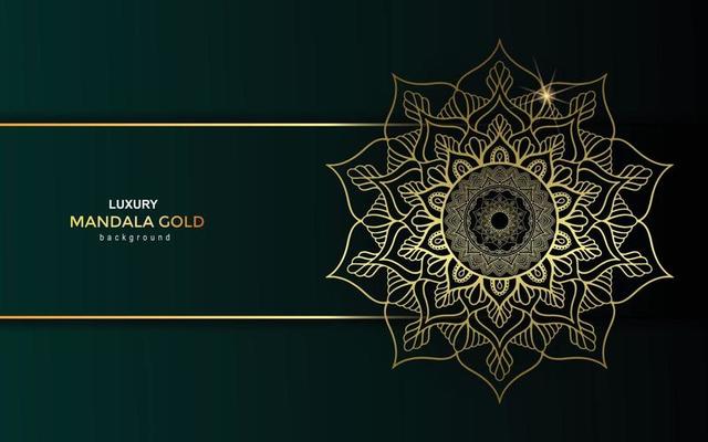 Luxury mandala background with golden arabesque