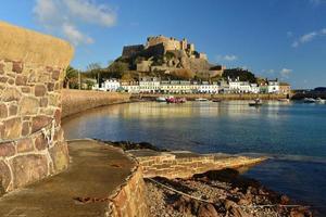 Gorey Castle Jersey Reino Unido Hito y puerto del siglo XIII foto