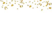 Confetti isolated on white background. Golden ribbons. Festive vector illustration