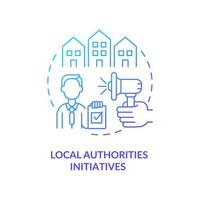 Local authorities initiatives concept icon. Population interests representation abstract idea thin line illustration. Community wellbeing improvement. Vector isolated outline color drawing