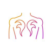 Back tattoo gradient linear vector icon. Tattoo master creating beautiful works. Client get back painted with ink. Thin line color symbols. Modern style pictogram. Vector isolated outline drawing