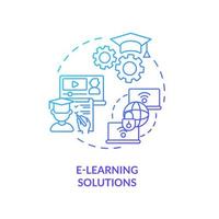 E-learning solutions concept icon. Community development project abstract idea thin line illustration. Remote learning. Building capacity and knowledge. Vector isolated outline color drawing