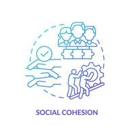 Social cohesion concept icon. Community development abstract idea thin line illustration. Providing prosperity to all citizens. Peaceful and harmonious lives. Vector isolated outline color drawing