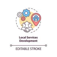 Local services development concept icon. Community change strategy abstract idea thin line illustration. Improving living conditions. Vector isolated outline color drawing. Editable stroke