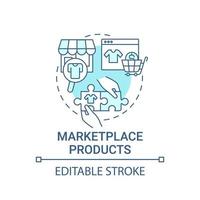 Marketplace products concept icon. Choice parameter abstract idea thin line illustration. Selling goods online. Search for best deals and prices. Vector isolated outline color drawing. Editable stroke