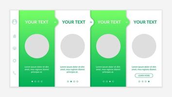 Environmental entrepreneurship onboarding vector template. Responsive mobile website with icons. Web page walkthrough 4 step screens. Ecological issues color concept with copy space