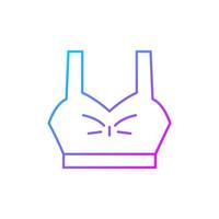 Bra top gradient linear vector icon. Female underwear. Sporty outfit for women. Comfortable homewear and sleepwear. Thin line color symbols. Modern style pictogram. Vector isolated outline drawing