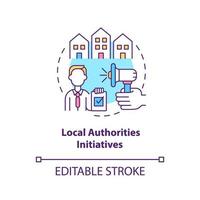 Local authorities initiatives concept icon. Development program abstract idea thin line illustration. Local government. Providing vital services. Vector isolated outline color drawing. Editable stroke