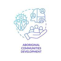 Aboriginal communities development concept icon. Community development abstract idea thin line illustration. Nation-to-nation partnership. High unemployment. Vector isolated outline color drawing