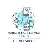 Marketplace service costs concept icon. Choice parameter abstract idea thin line illustration. Products and fees price. Operational costs. Vector isolated outline color drawing. Editable stroke