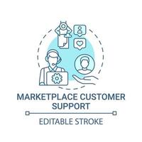 Marketplace customer support concept icon. Choice parameter abstract idea thin line illustration. Provide technical assistance. Good service. Vector isolated outline color drawing. Editable stroke