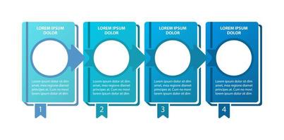 Skills development vector infographic template. Reading tasks presentation design elements with text space. Data visualization with 4 steps. Process timeline chart. Workflow layout with copyspace