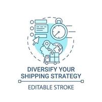 Diversify shipping strategy concept icon. Online marketplace success tip abstract idea thin line illustration. Logistics management. Vector isolated outline color drawing. Editable stroke