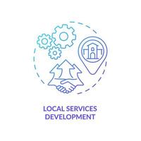 Local services development concept icon. Community change strategy abstract idea thin line illustration. Housing sector management. Community empowerment. Vector isolated outline color drawing