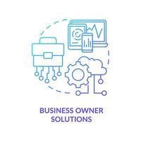 Business owner solutions concept icon. Community development project abstract idea thin line illustration. Establishing digital leadership. Fast IT technologies. Vector isolated outline color drawing