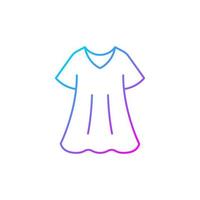 Icono de vector lineal degradado de vestido deportivo. elegante loungewear para mujer. vestido de moda de gran tamaño. ropa de dormir cómoda. símbolos de color de línea fina. pictograma de estilo moderno. dibujo de contorno aislado vectorial