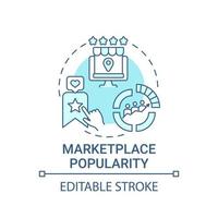 Marketplace popularity concept icon. Reaching large audience abstract idea thin line illustration. Competitive price. Driving traffic at website. Vector isolated outline color drawing. Editable stroke