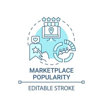 icono del concepto de popularidad del mercado. llegar a una gran audiencia idea abstracta ilustración de línea fina. precio competitivo. generar tráfico en el sitio web. dibujo de color de contorno aislado vectorial. trazo editable vector