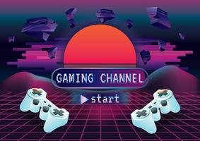 game channel on retro art background vector