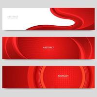 Red and white abstract background banner vector