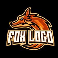 Plantilla de vector de diseño de logotipo de mascota de juego de zorro para equipo deportivo y deportivo