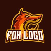 Fox gaming mascot logo design vector template for sport and esport team