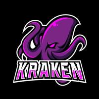 kraken pulpo calamar mascota deporte esport logo vector