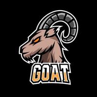 Goat sheeep mascot sport esport logo template black fur green horn