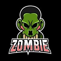 Crazy zombie open head mascot sport gaming esport logo template for streamer squad team club vector