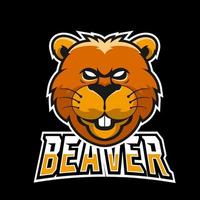 Beaver sport or esport gaming mascot logo template, for your team vector