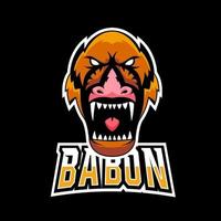 plantilla de logotipo de mascota de juego de babon sport o esport, para su equipo vector