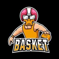 basket sport o esport gaming mascot logo template, para tu equipo vector