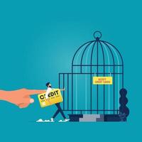 Debt trap-Forbidden or freedom of financial concept vector