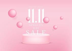 11.11 Singles Day Sale Banner. vector