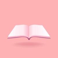 Open book side view isolated object. vector