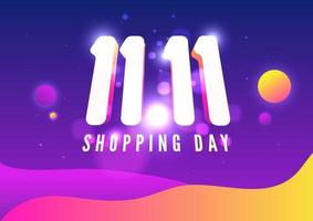 11.11 cartel de venta de compras en línea o diseño de volante. Banner de venta del día de solteros. día mundial de las compras globales. vector