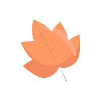 hoja de arce en estilo plano, ilustración vectorial de brillantes hojas de otoño, aislado vector