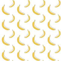 Seamless vector pattern of yellow bananas in the style of line art