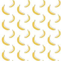 Seamless vector pattern of yellow bananas in the style of line art