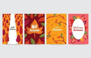 Autumn Card Background Template Set vector
