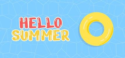 Dibujar a mano ilustración de banner de saludo de verano. vector