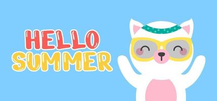 Hand draw illustration of summer greeting banner. vector