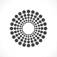Black abstract vector circle frame halftone dots logo emblem design. Round border Icon using circle dots texture.Vector illustration EPS 10